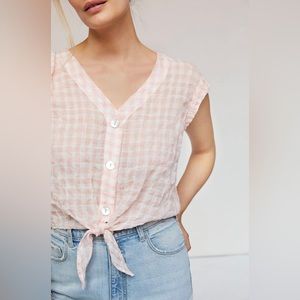 Anthropologie ~ Cloth & Stone Tie Front Buttondown